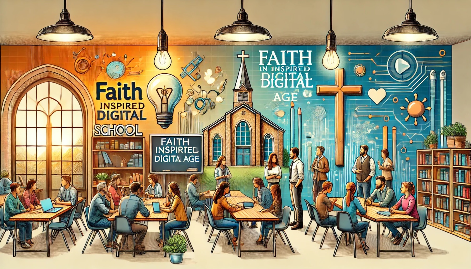 Illustration für das Barcamp für die digitale Gemeindearbeit am 17. Mai 2025 in Werl