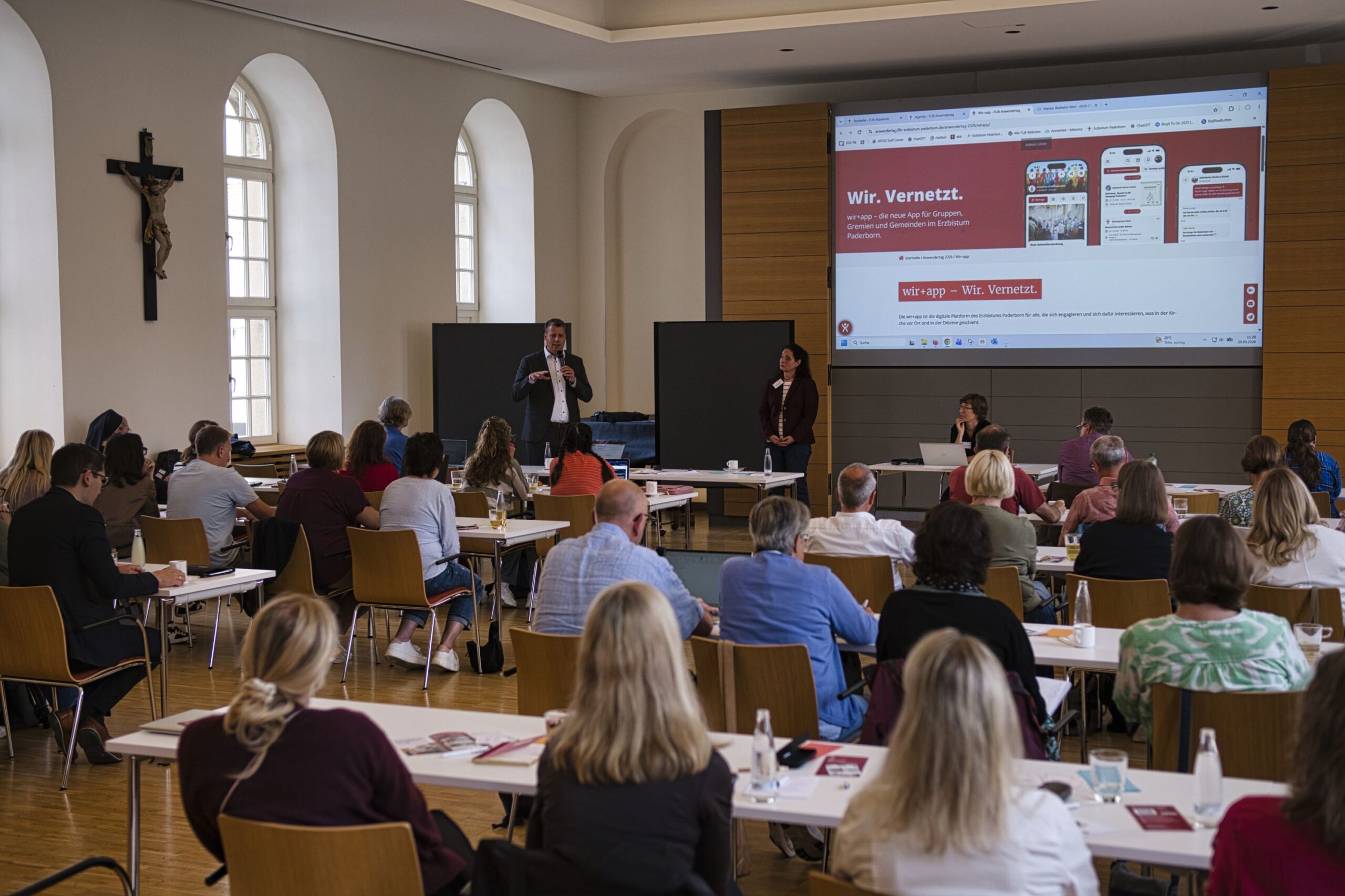 Vorstellung der wir+app beim FLIB-Anwendertag im Liborianum in Paderborn.